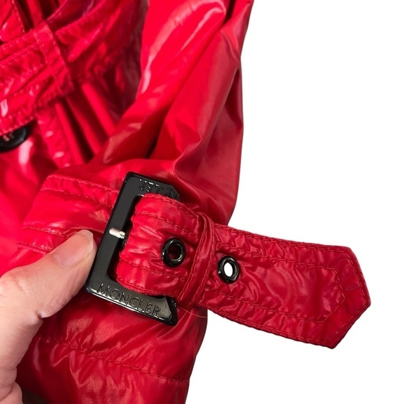 MONCLER Y2K Shiny Nylon Double Breasted Trench Coat Jacket - Picture 13 of 16